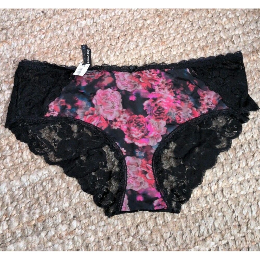 Torrid Curve Sheer Floral Lace Sexy Briefs Pink Underwear Panty Plus Size 3 NWT